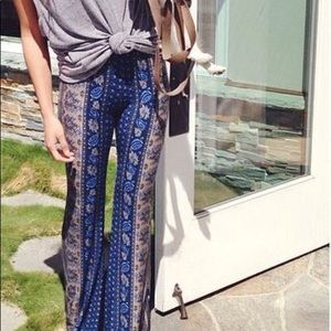 NWT Blue Bellbottom Coachella Pants Novella Royale